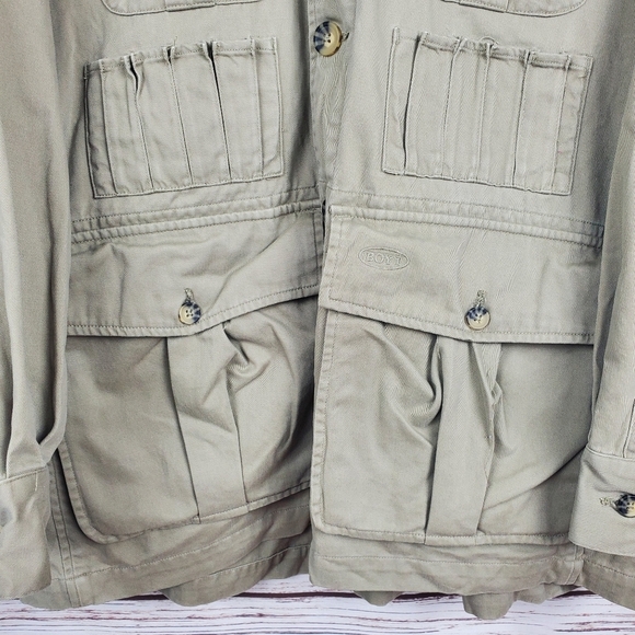 Boyt Harness Co Mens Medium Upland Beige Khaki Hunting Jacket - Picture 4 of 10